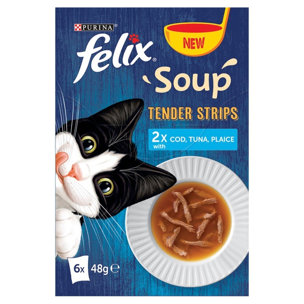 Felix Felix Soup Strips Selection Cod Adult Wet Cat Food pet food packaging